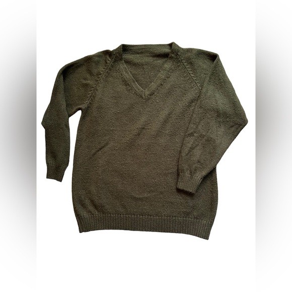 Pachamama Sweaters - Pachamama 70% Alpaca Green‎ Cable Knit Cardigan Fit Like Medium Sweater V Neck